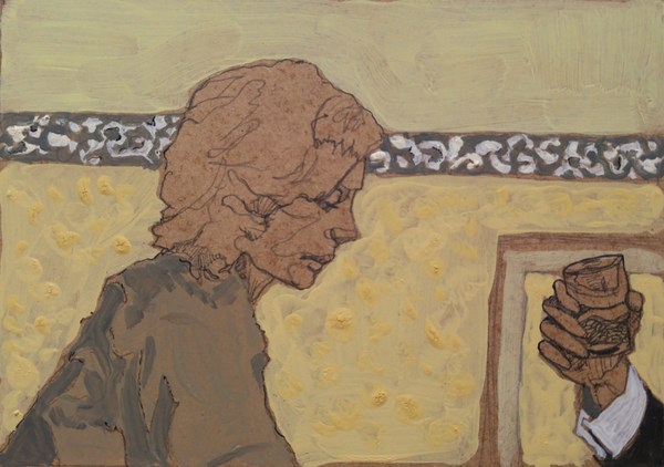 Un verre - 13x18 - tempera